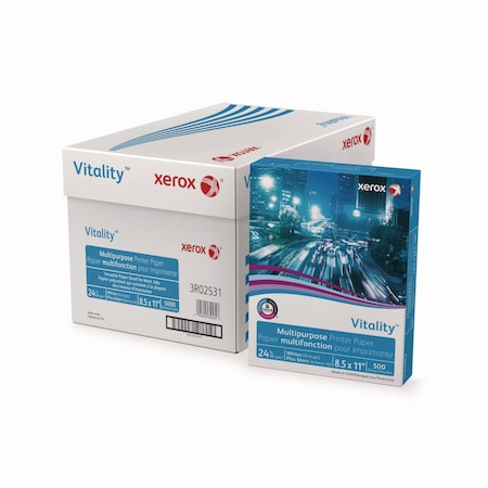 Xerox Vitality Multipurpose Print Paper, 92 Bright, 24lb, 8.5x11, Wht, PK500 3R02531